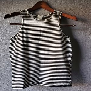 💗  Forever 21 Girls black and white striped tank top